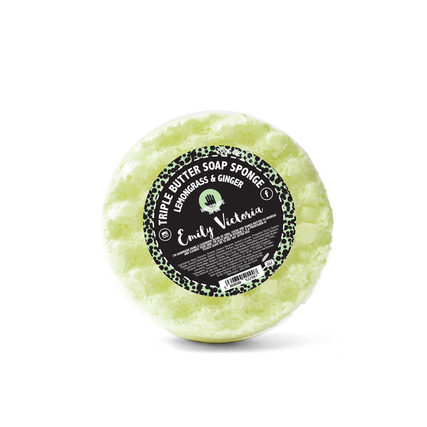 Lemongrass & Ginger Triple Butter Soap Sponge