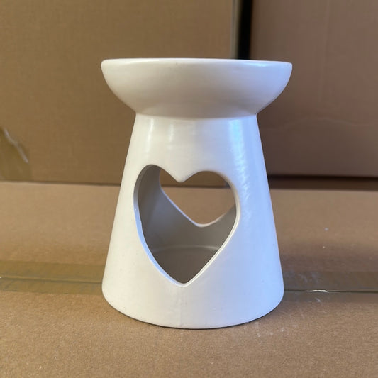 White heart wax melt warmer/burner